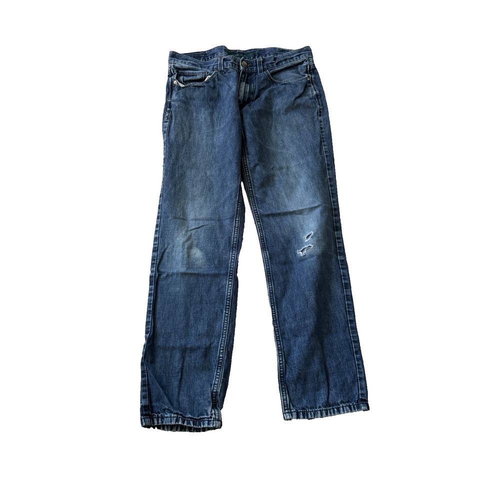 Perry Ellis Jeans‎ Blue Denim Women's Straight Fit Womens Pocket Button Zipper